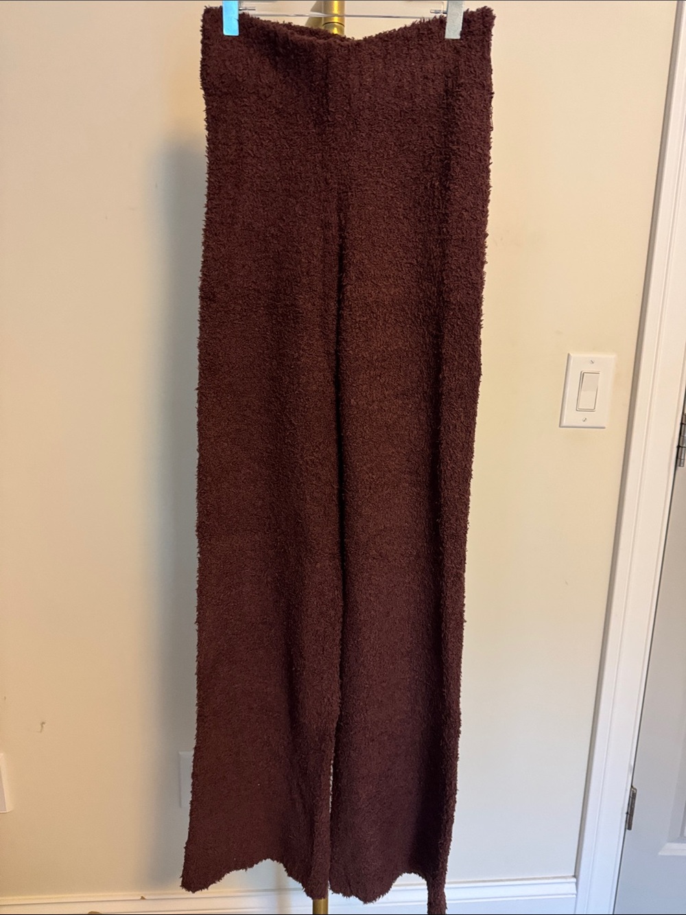 SKIMS Chocolate Brown Wide-Leg Cozy Knit Pants